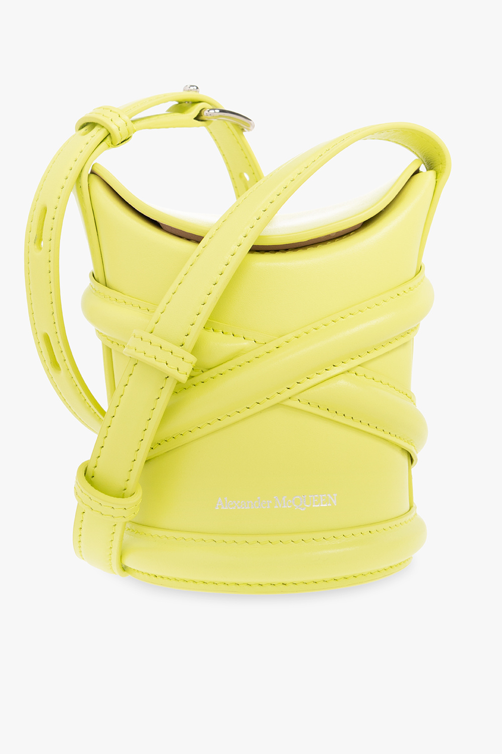 【関税&送料込】Alexander Mcqueen Pastel Yellow Leather Mini Alexander Mcqueen Pastel Yellow Leather Mini Jewellered Hobo